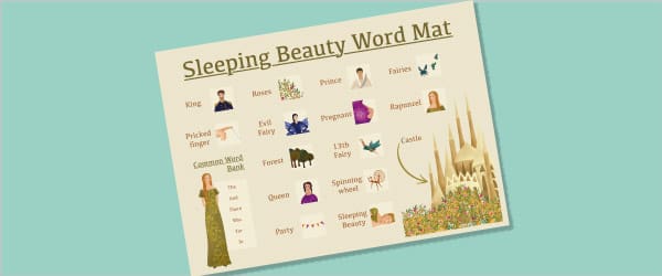 Sleeping Beauty Word Mat