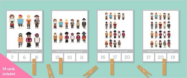 Pirate Count And Peg Activity (1-20)