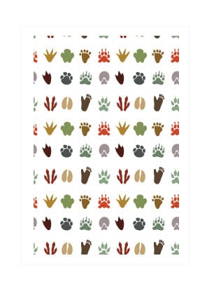 Zoo Animal Footprint Repeating Pattern